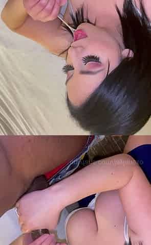 Brunette hardcore blowjob