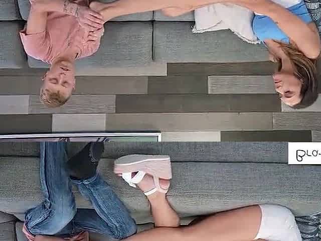 Filthy Danii Teases Stepson's Foot Fetish and Gives Him an Oiled Fleshly Footjob