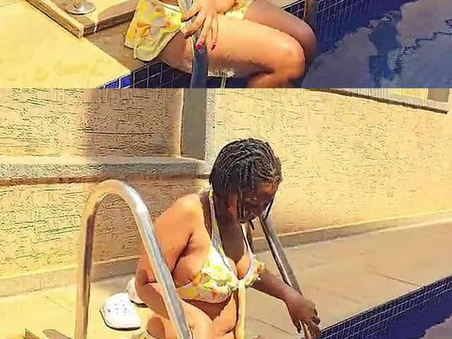 Playing with the twat in the swimming pool