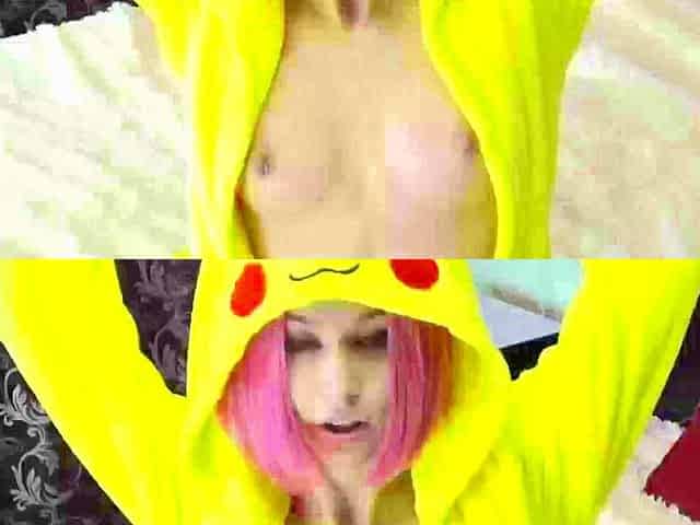Pikachu cosplay loves feet girl cutie
