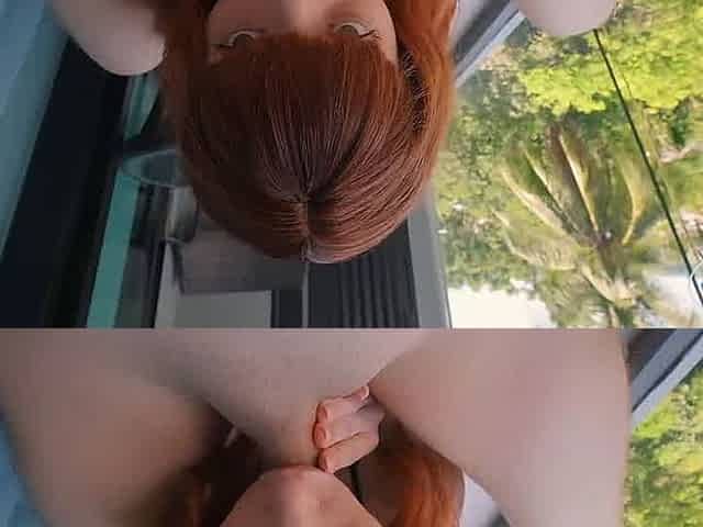 Inked honey with bubble ass seduced and plumbed in RCG on balcony, jism on boobs - exceptional hardcore porn!