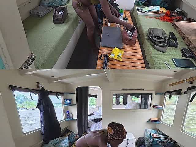 Caught Showering on the Boat Deck