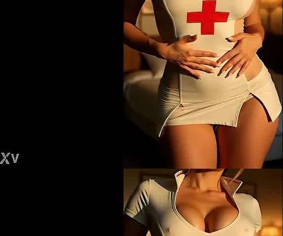 Hawt nurse in uniform who cares for u with excitement - AI generated