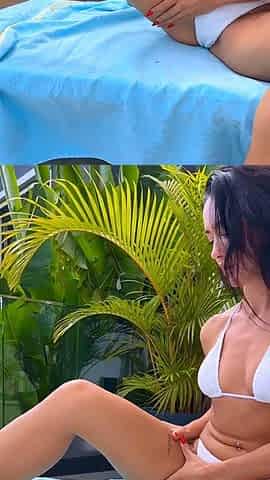 Zuzu Sweet - Oiled up orgasm and show for neighbours