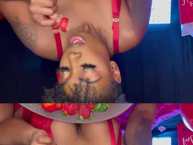 Strawberry Mukbang Black Seduction
