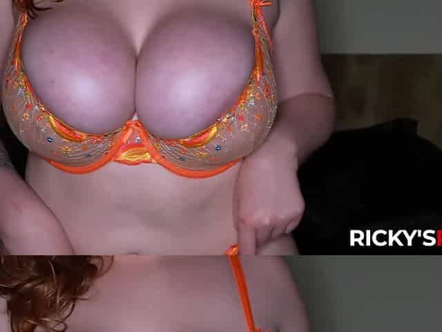 Redhead busty milf getting pounded really hard on his BBC