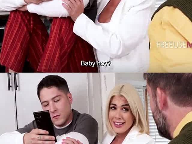 Breasty Golden-haired Step MAMA Gives Herself Sexually To Youthful Step Son Whilst Cucked Step Daddy Watches