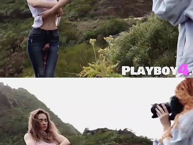 Hot Curly Babe Posed For A Sexy Lesbian With Big Tits