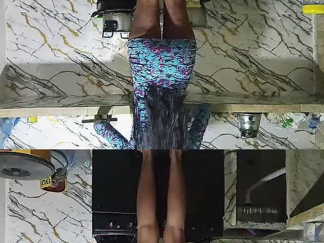 Cleaning girl shows her lingerie - I met her on Sxhorny.com