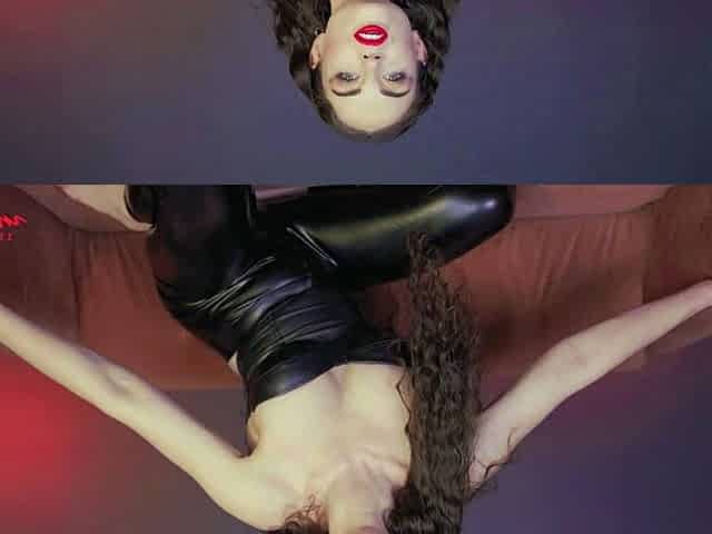 Latex slut solo anal masturbation