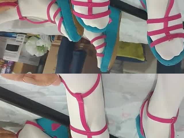 feet fetish white stocking hose