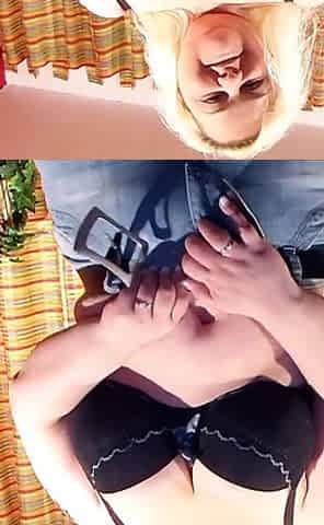 Fat German MILF with blonde hair masturbates her pussy