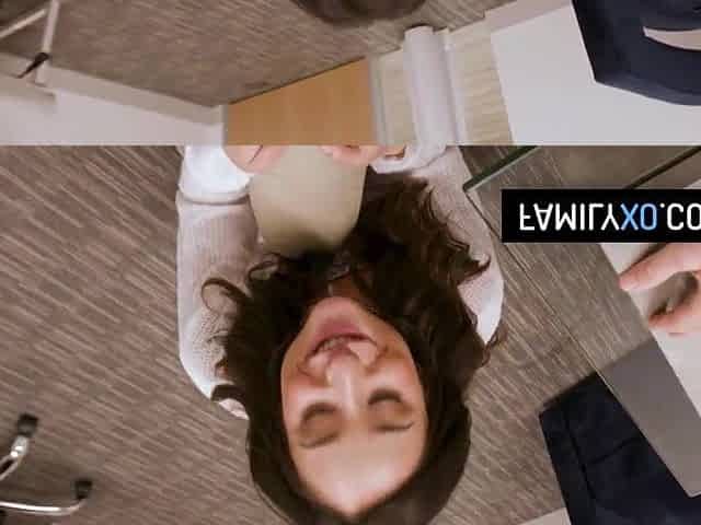 Lewd stepfather takes his teen stepdaughter to his office to screw her cunt
