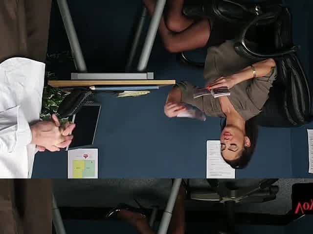 Cutie office voyeur teasing wanker