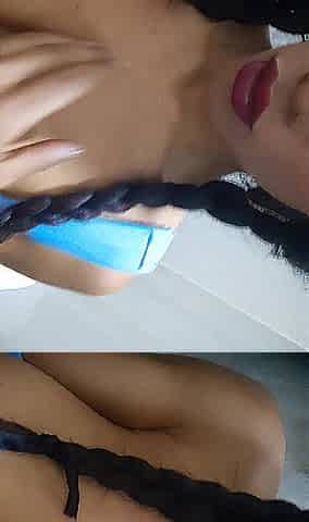 My girlfriend sends me a movie showing me her bazookas