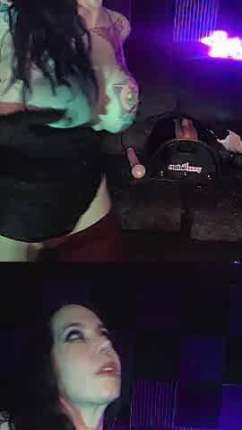 Dancing topless in corset. Hawt!