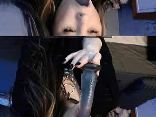 Webcam Girl Plays with Dildo Deep in Her Throat