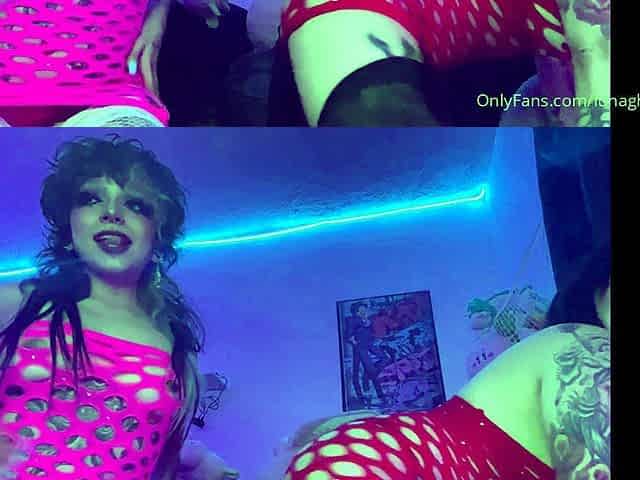 Blonde masturbates in panties and sheer stockings