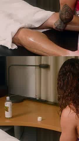 Sexy Tattoo'd Muscle Mommy Hulda Lopez Gives Chubby Older Client Happy Ending Massage!