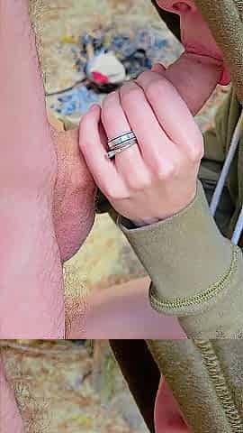 POV Fellatio: Nova takes Cains Large Penis creekside