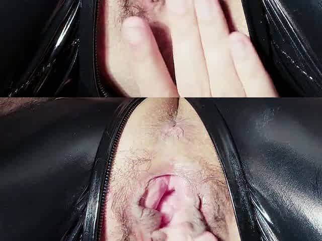 Giving her an climax with my finger, creamy cunt at the end - Latex beauty