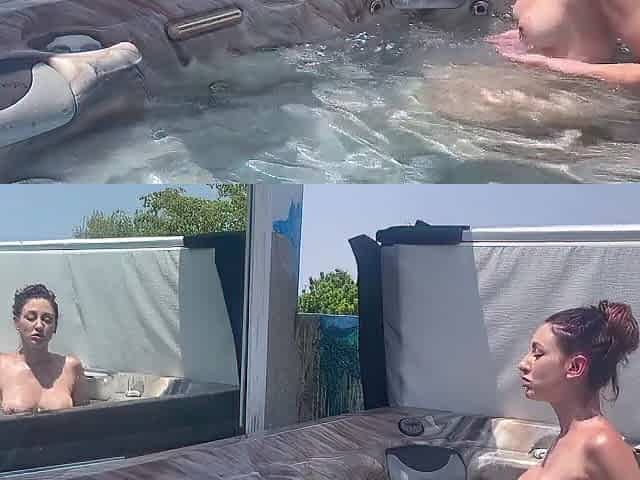 Hawt Italian mother I'd like to fuck Artemisia Love hawt solo stripped outdoor in the jacuzzi