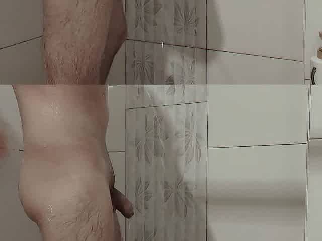 Taking a shower and Wanking