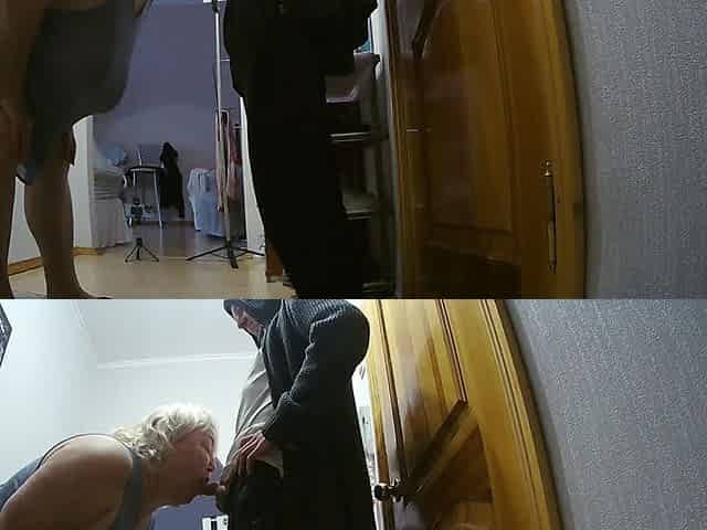 Courier Fucked Girlfriend in Mouth and Pussy Doggy Style