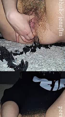 FTM tboi double climax with anal fingering, anal-plug and dildo on tdick