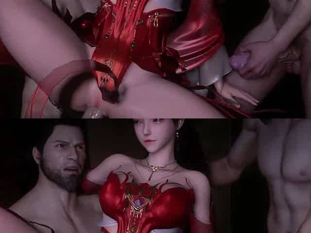 3D Big Boobs Slut Have Her First Time Gangbang Sex