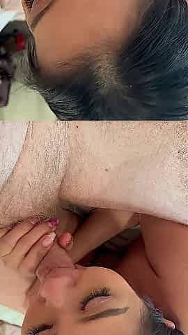 Lascivious Oriental mother I'd like to fuck gives White Man a Sloppy Oral pleasure