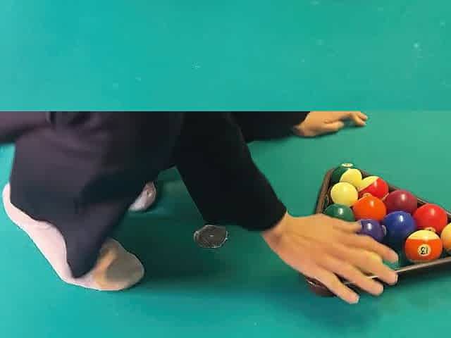 Barefeet mouth job on the pool table