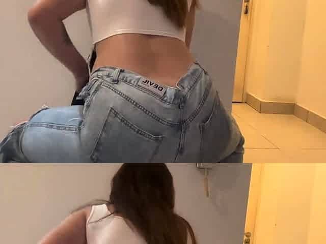 Big ass pale brunette milf with