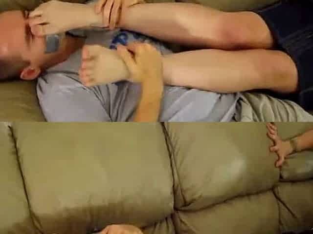Sweaty rancid feet sniffing