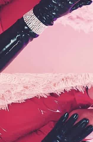 Big Natural Tits MILF in Latex Rubber Fetish Shiny Clothes.