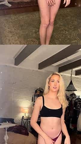 Curly Blonde Teen Records Solo Dildo Masturbation