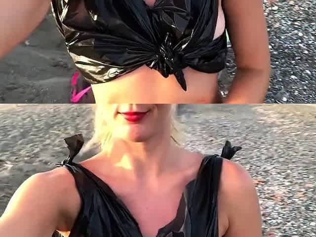 Ivy Roses - Plastic Bikini Cum in Public Beach