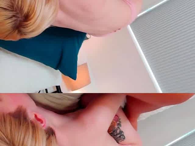 Small titted brunette teen fingering on the bed