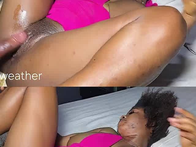 Black screwed in her pink gown