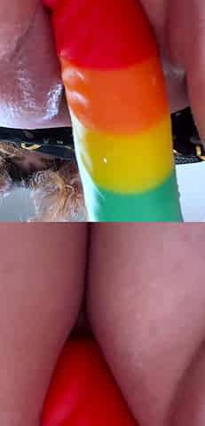 Girls Out West Amateur double toy masturbation