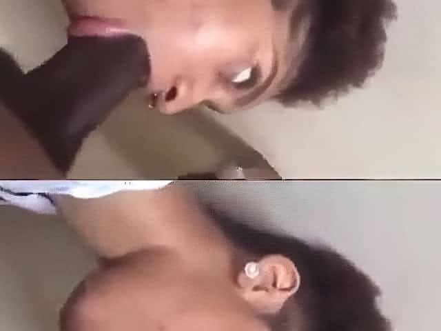Light skin beauty sucking coaches large ebony schlong