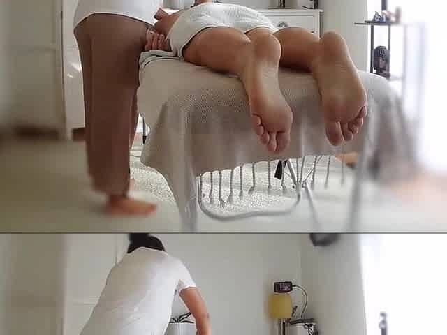 Real oriental massage filmed with a cheerful ending