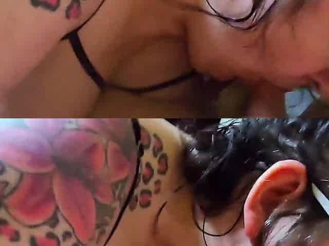Step-mamma Candid Sandra is at home sucking rod