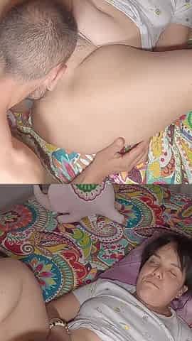 My Stepson Fucks My Hairy Pussy and Cums Inside While My Husband Is in the Next Room.