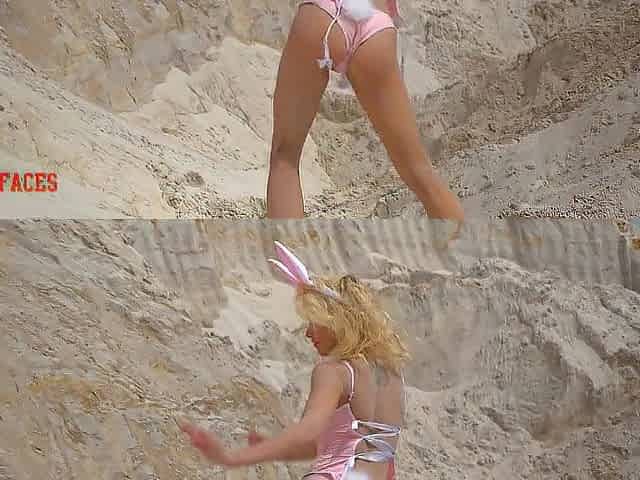 I'm lying nude on the sand and performing gymnastic elements! let's go in my Fansly
