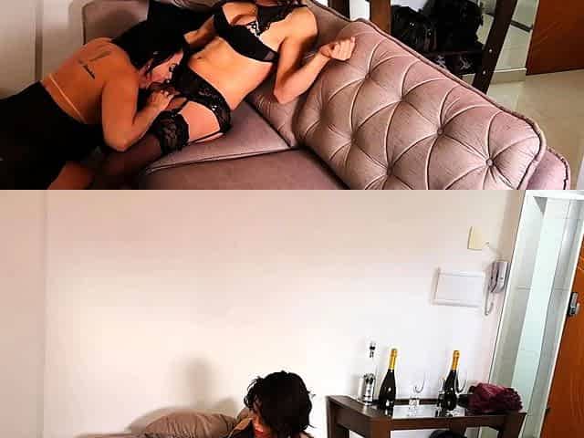 Blonde and brunette lesbians toying cunt