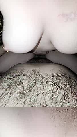 Golden-haired riding on top with pierced teats