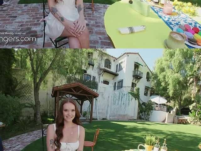 VR Bangers: Sexually excited Redhead Sucks And Screws In Public On 1st Date