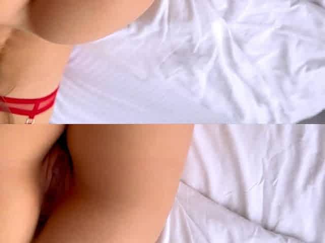 He kneaded the pussy of a young beauty with sexy tits with