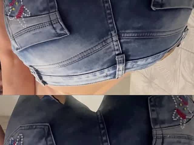 Playing with a Wet Jeans in Shower